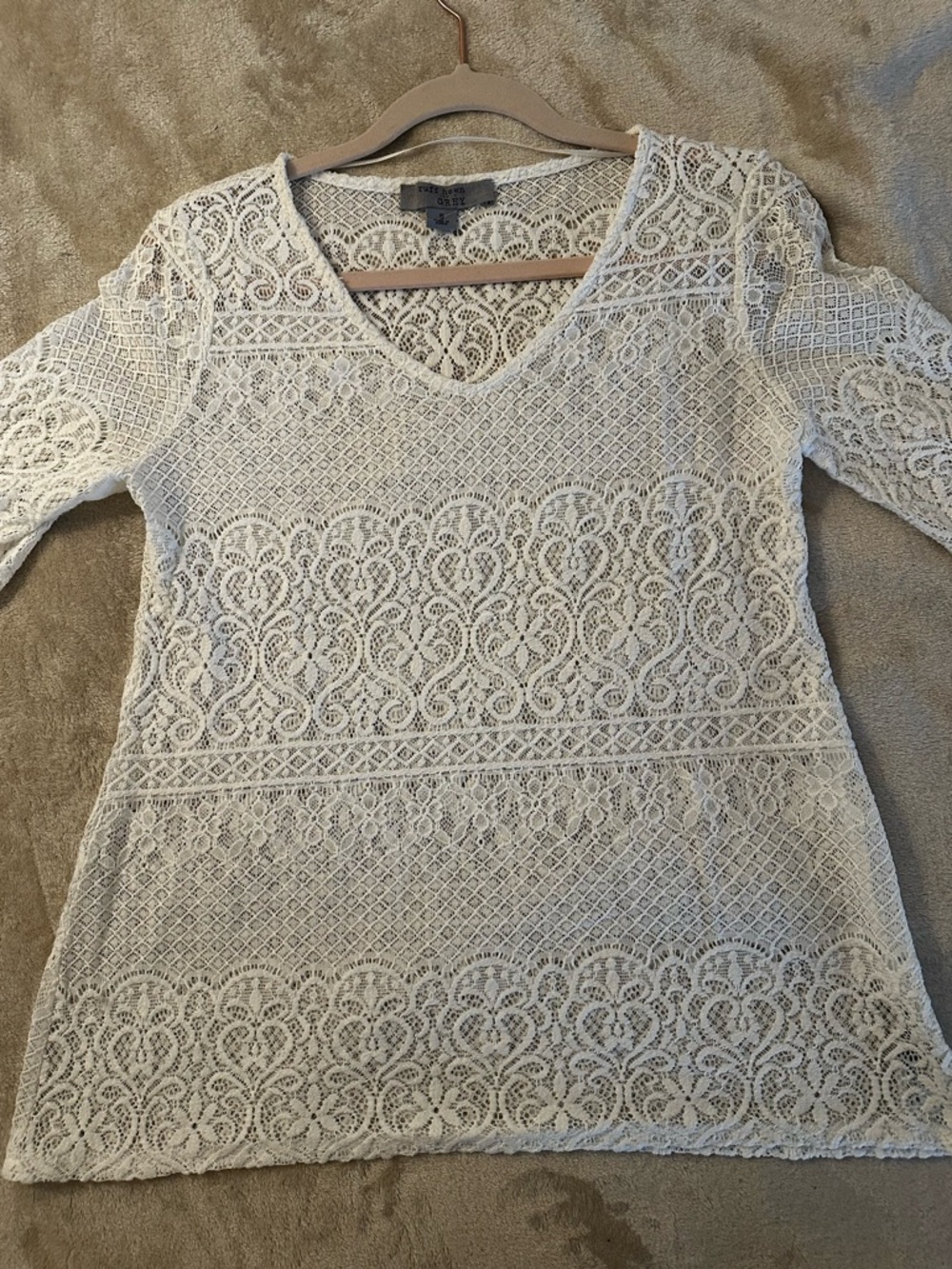Ivory Lace V-Neck Crochet Top